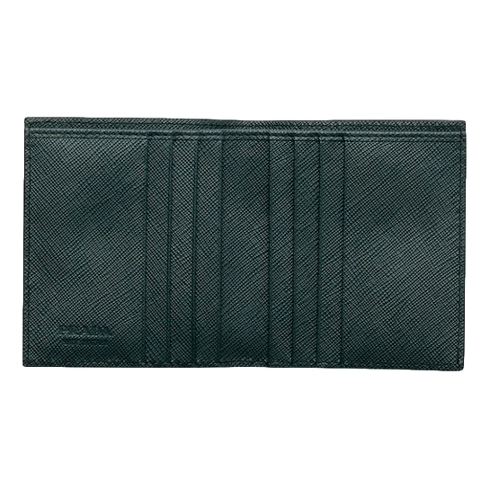 Prada Smoky Emerald Saffiano Leather Bifold